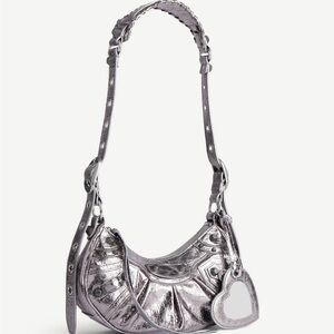 WOMEN'S LE CAGOLE SHOULDER BAG XS IN SILVER